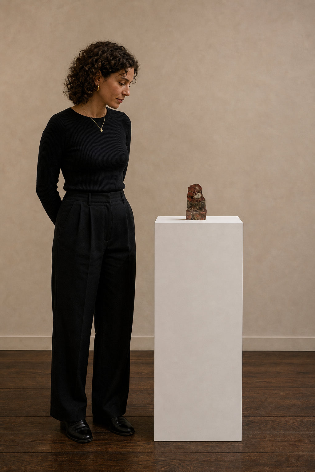 Abstract Seated Figure Sculpture - shown to scale