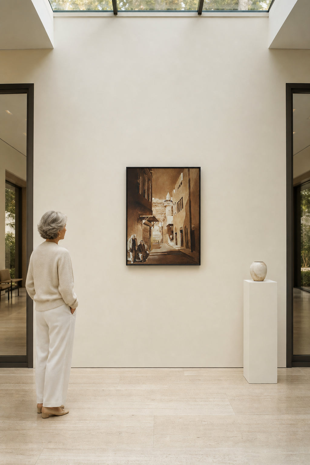 Two Men in Old Town Alley - shown to scale