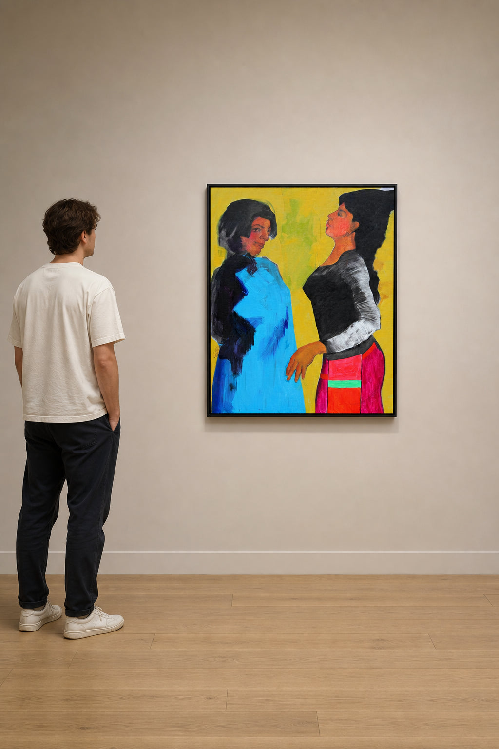 Two Women Facing Each Other - shown to scale