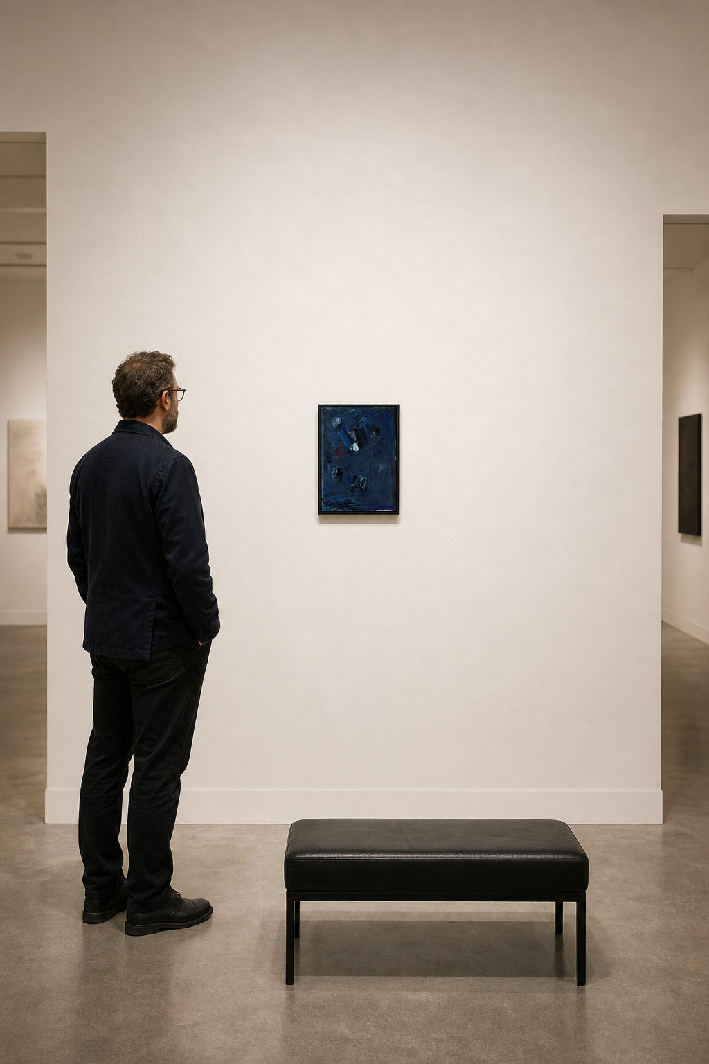 Dark Blue Abstract Geometric Forms - shown to scale