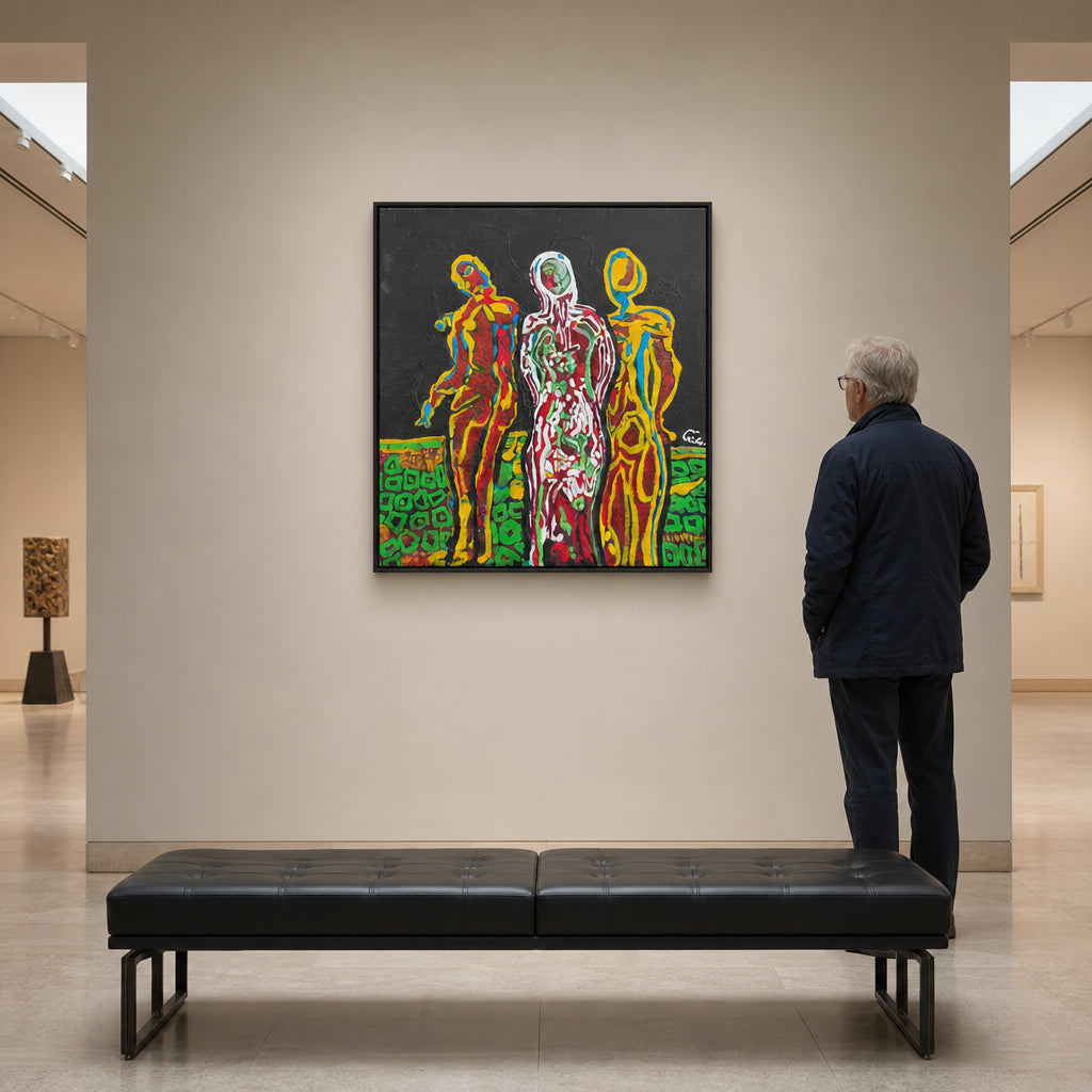 Three Standing Human Figures - shown to scale