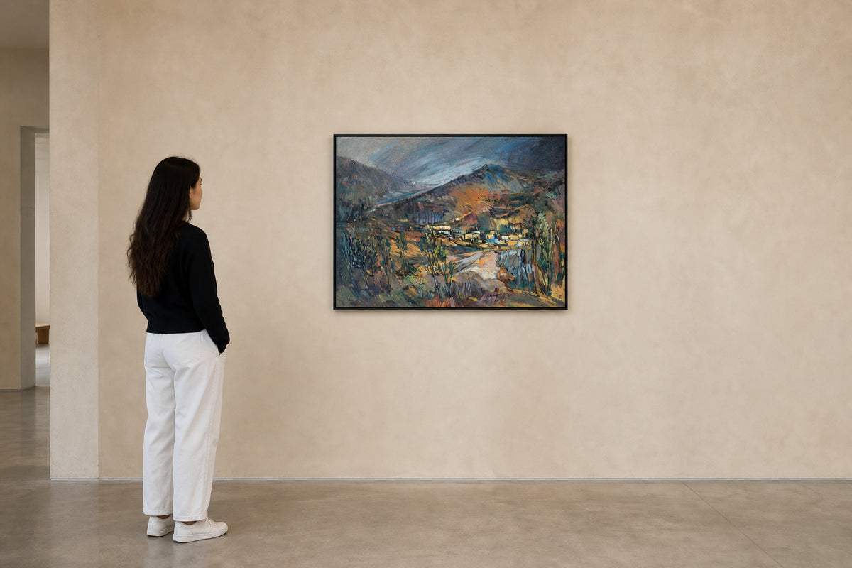 Mountain Village in a Rocky Valley - shown to scale