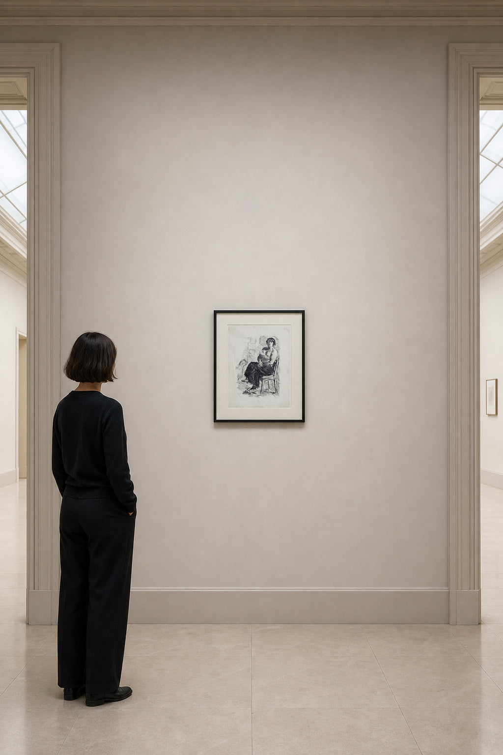 Seated Woman on Chair - shown to scale