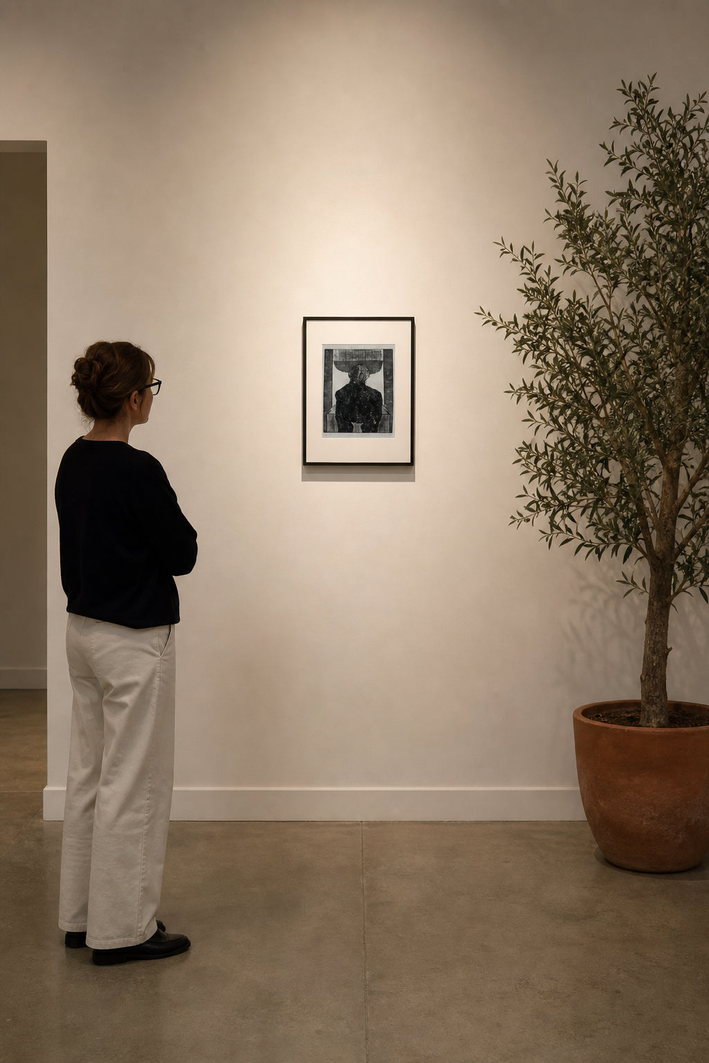 Solitary Figure Seen From Behind - shown to scale