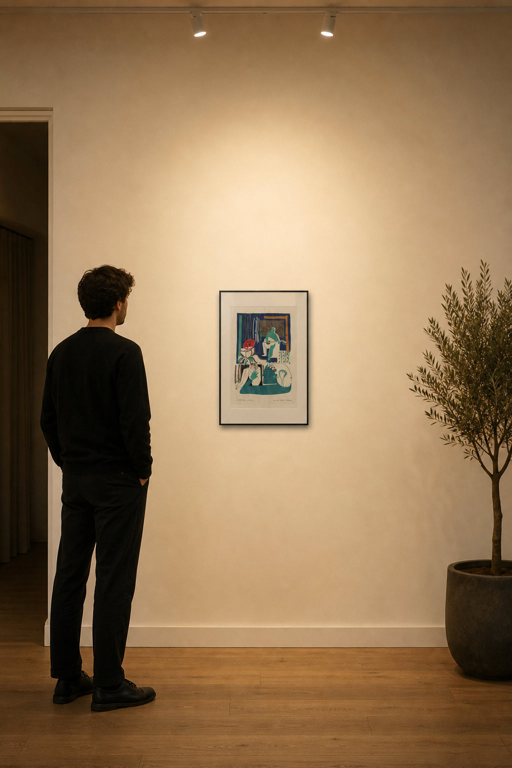 Figures with Flower and Guitar - shown to scale