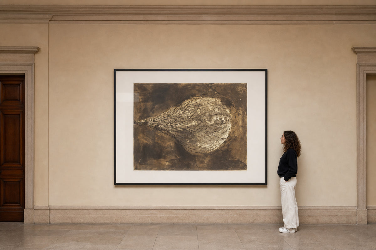 Abstract Organic Form on Dark Ground - shown to scale