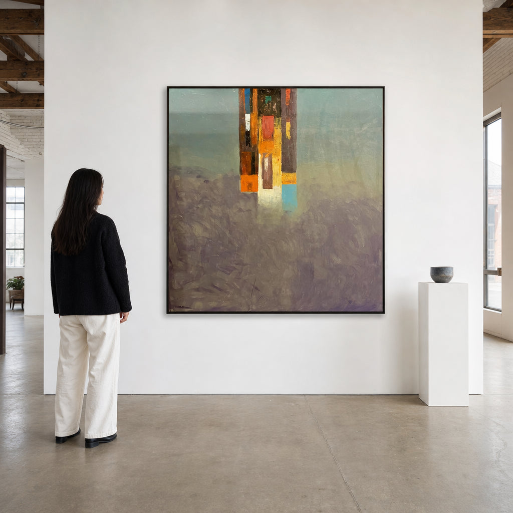Abstract Tower of Colorful Rectangles - shown to scale
