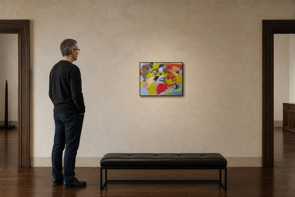 Vibrant Abstract Composition in Bold Colours - shown to scale