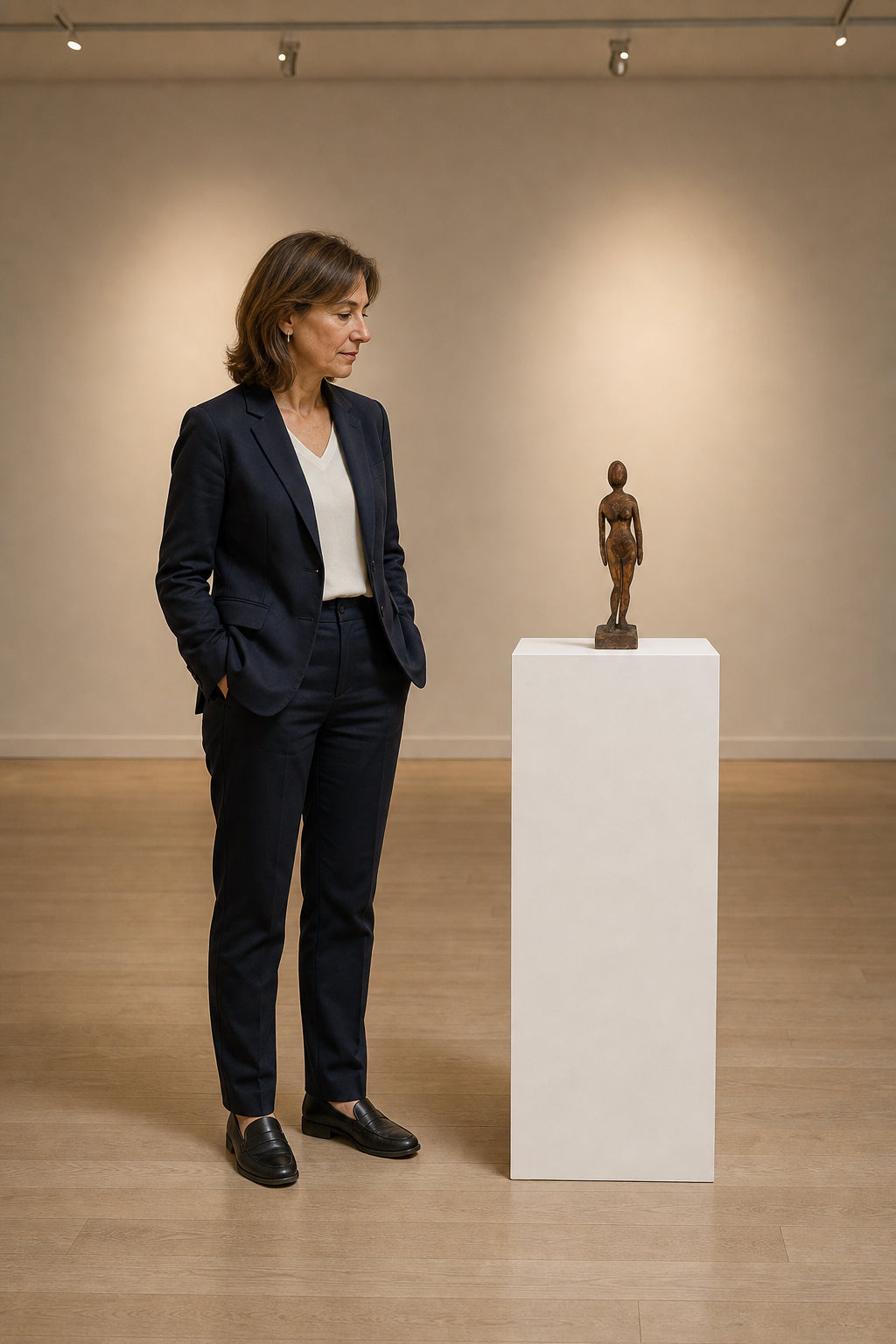 Standing Female Figure Sculpture - shown to scale