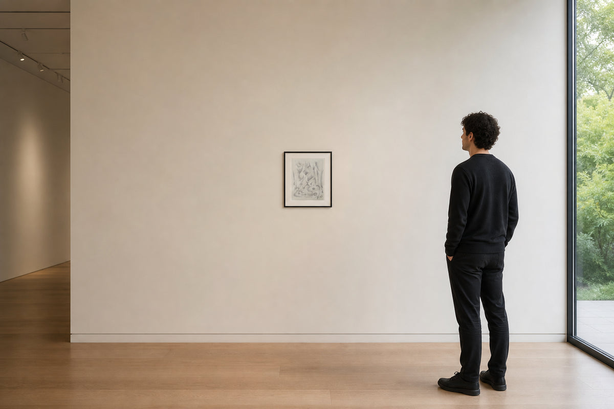 Abstract Geometric Pencil Drawing Baghdad 1981 - shown to scale