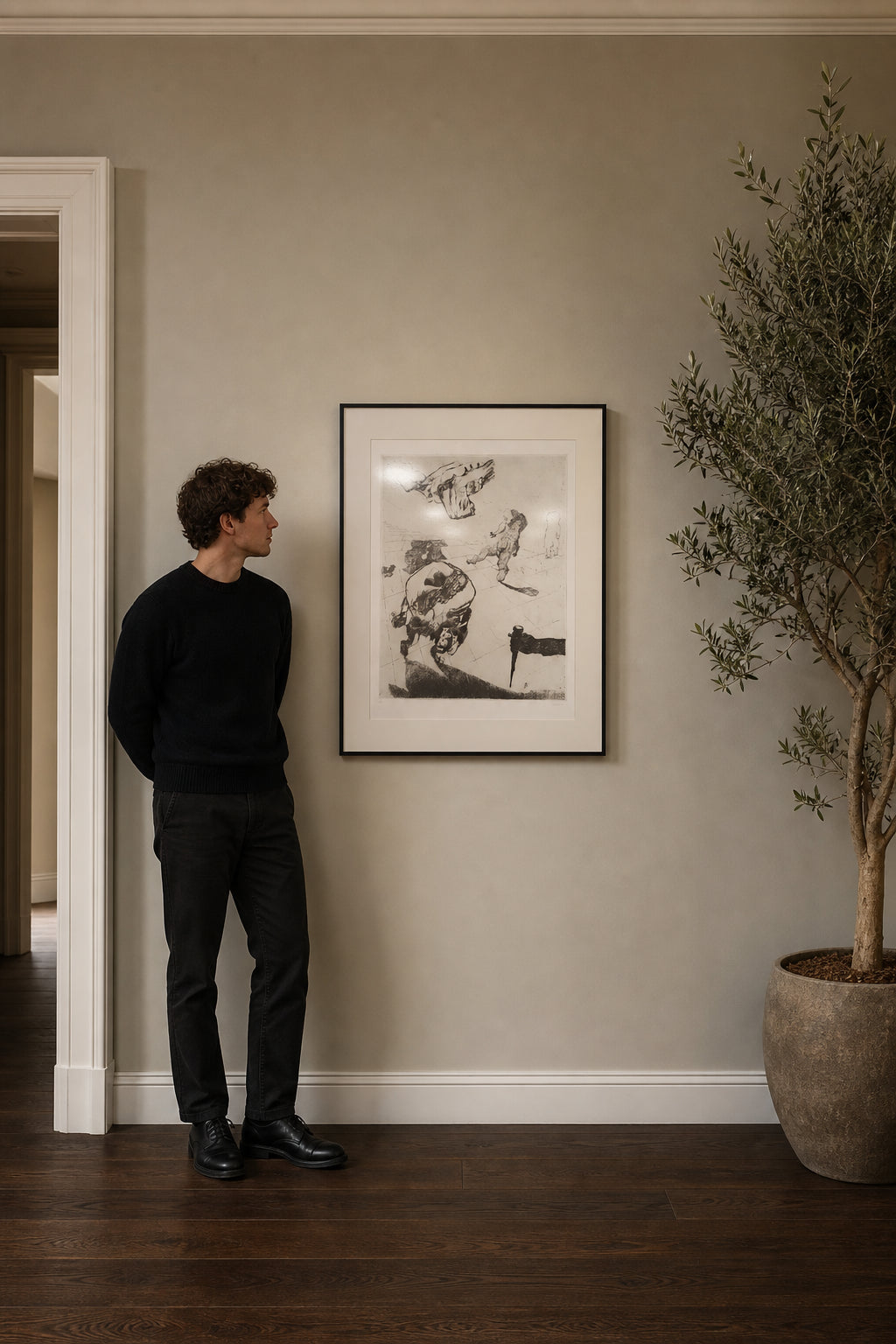 Figures and Oversized Hand Etching - shown to scale