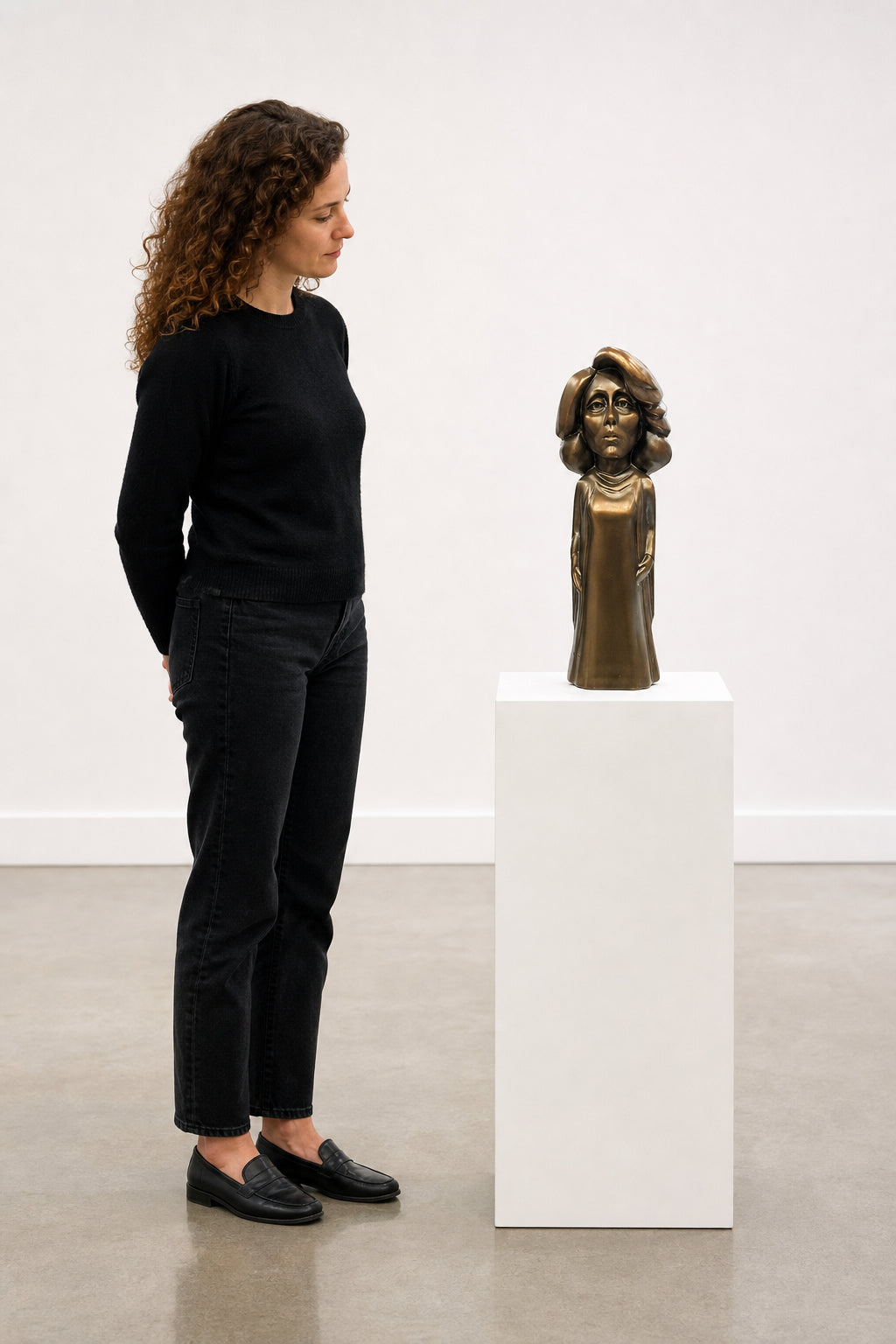 Standing Female Figure Sculpture - shown to scale
