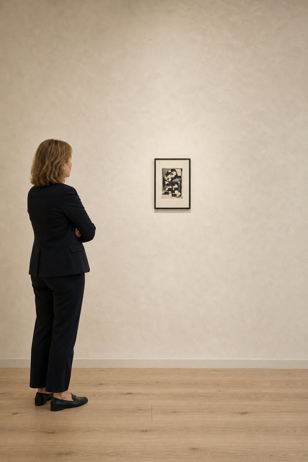 Abstract Figure in Black and White - shown to scale
