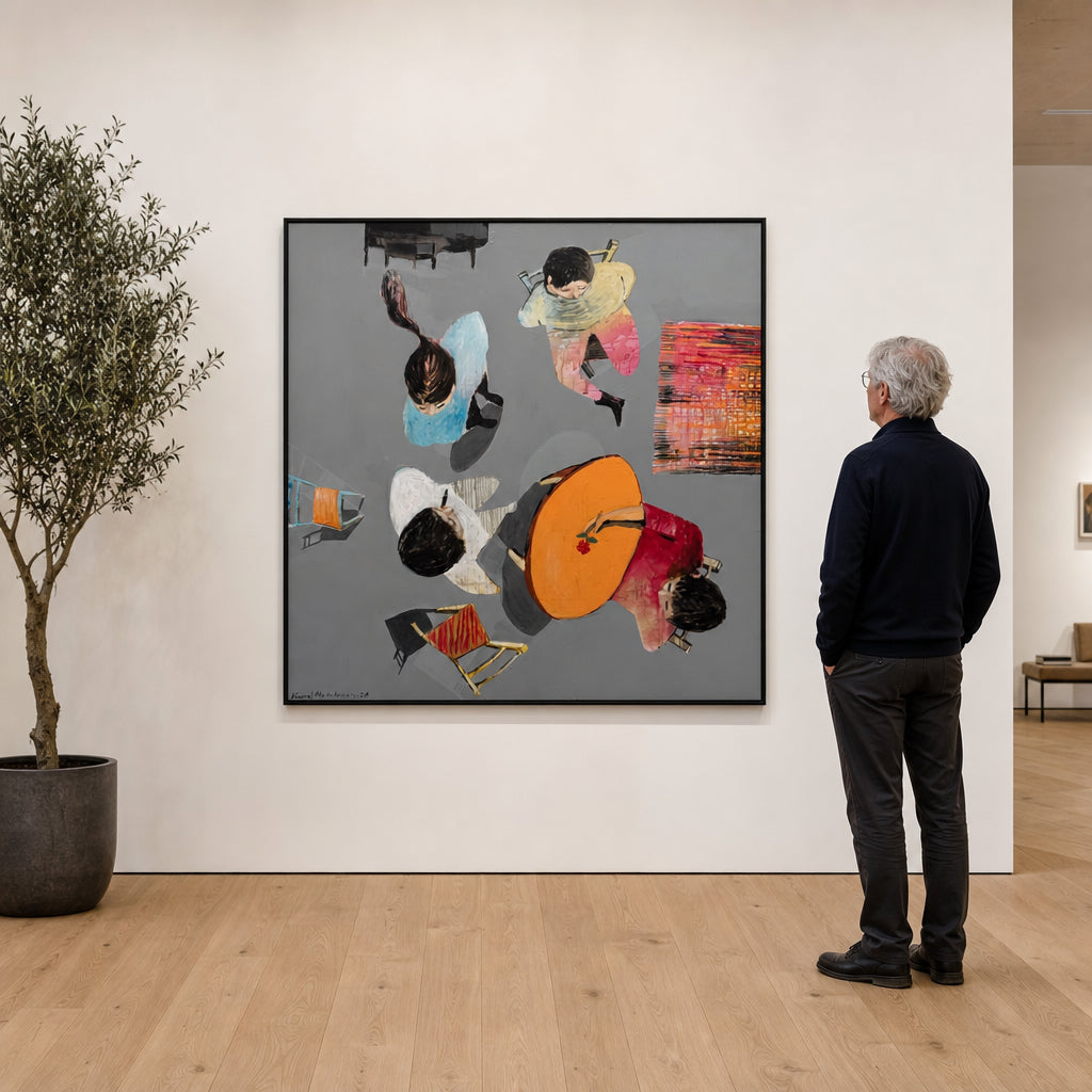 Four Figures Viewed From Above - shown to scale