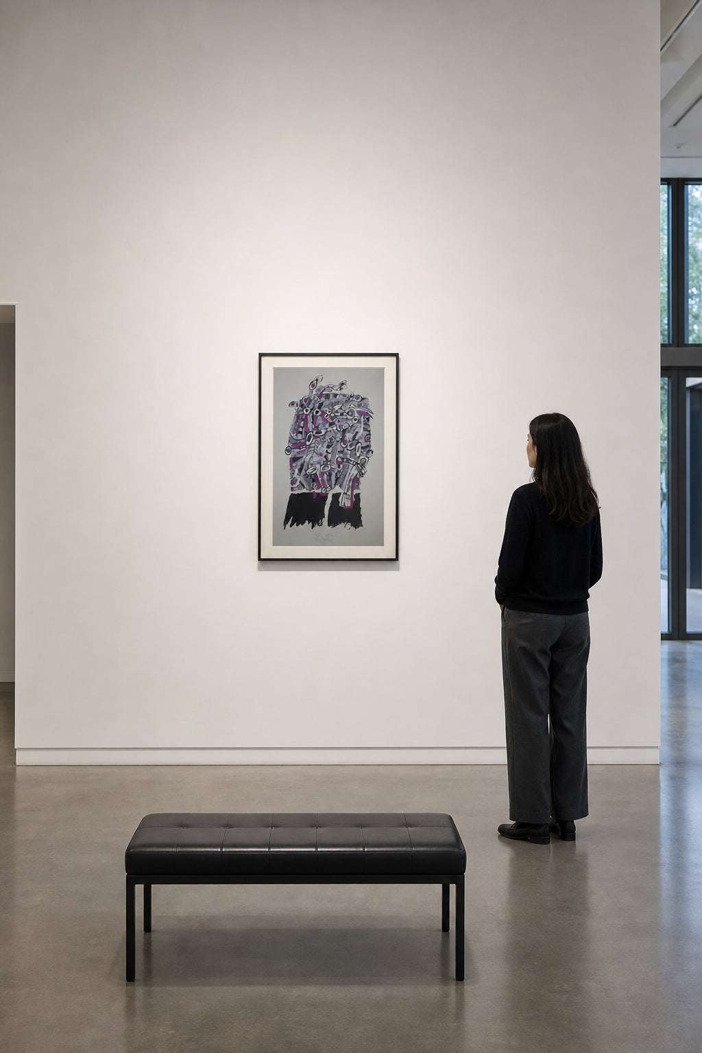 Abstract Figure in Purple and Black - shown to scale
