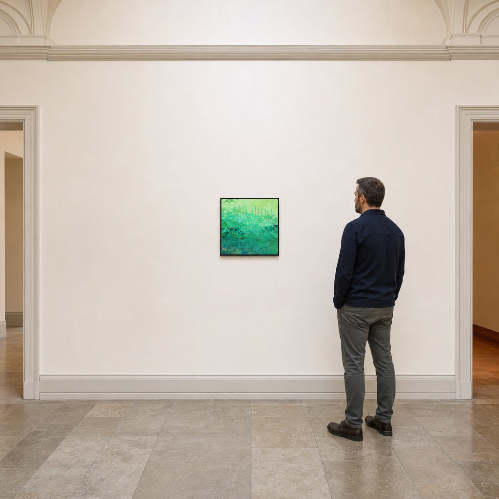 Arabic Calligraphy on Green Background - shown to scale
