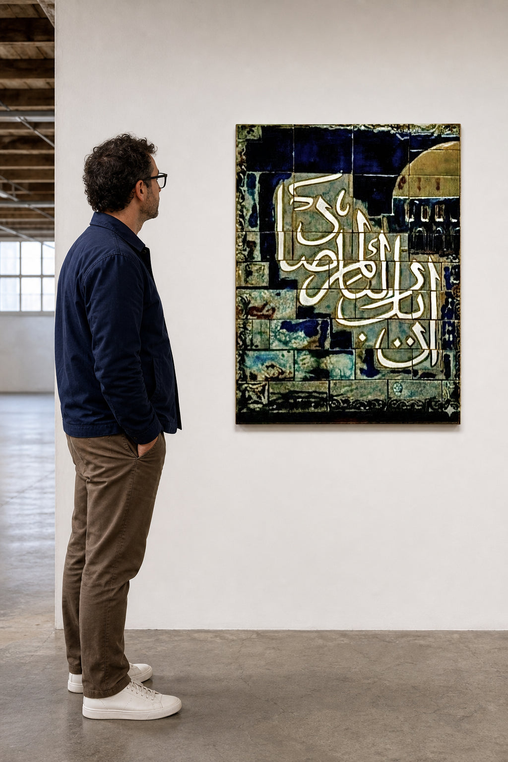 Arabic Calligraphy on Ceramic Tiles - shown to scale