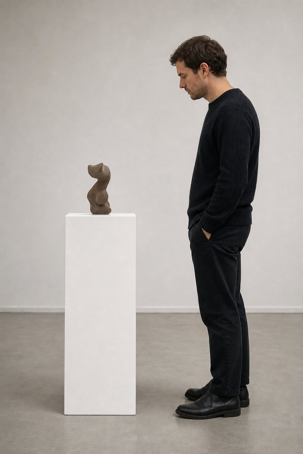 Abstract Female Figure Fiberglass Sculpture - shown to scale