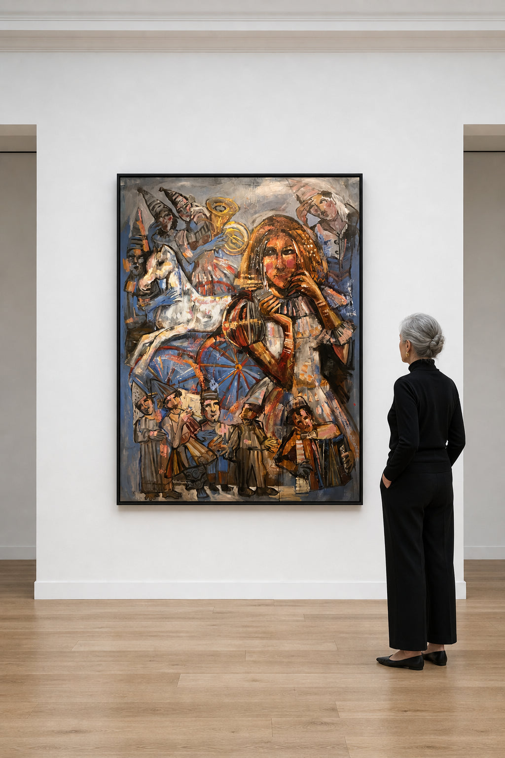 Circus Performers with Musicians and Horse - shown to scale