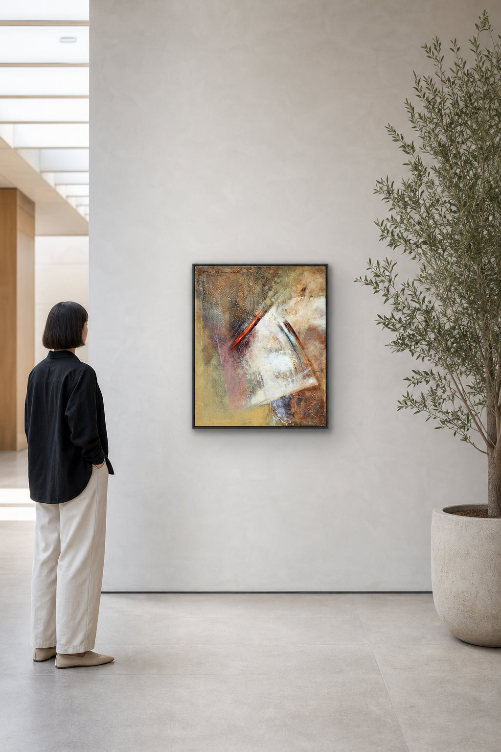 Abstract Textured Forms in Earth Tones - shown to scale