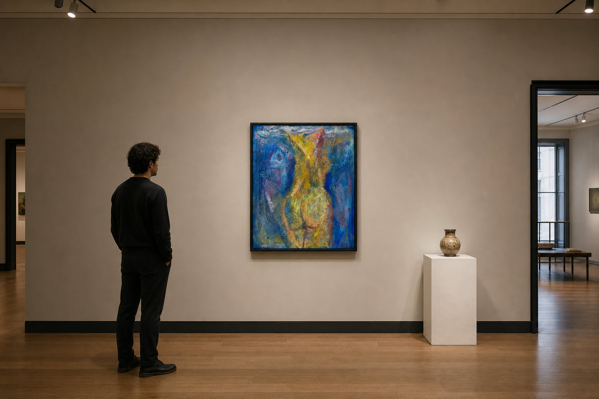 Abstract Female Figure from Behind - shown to scale