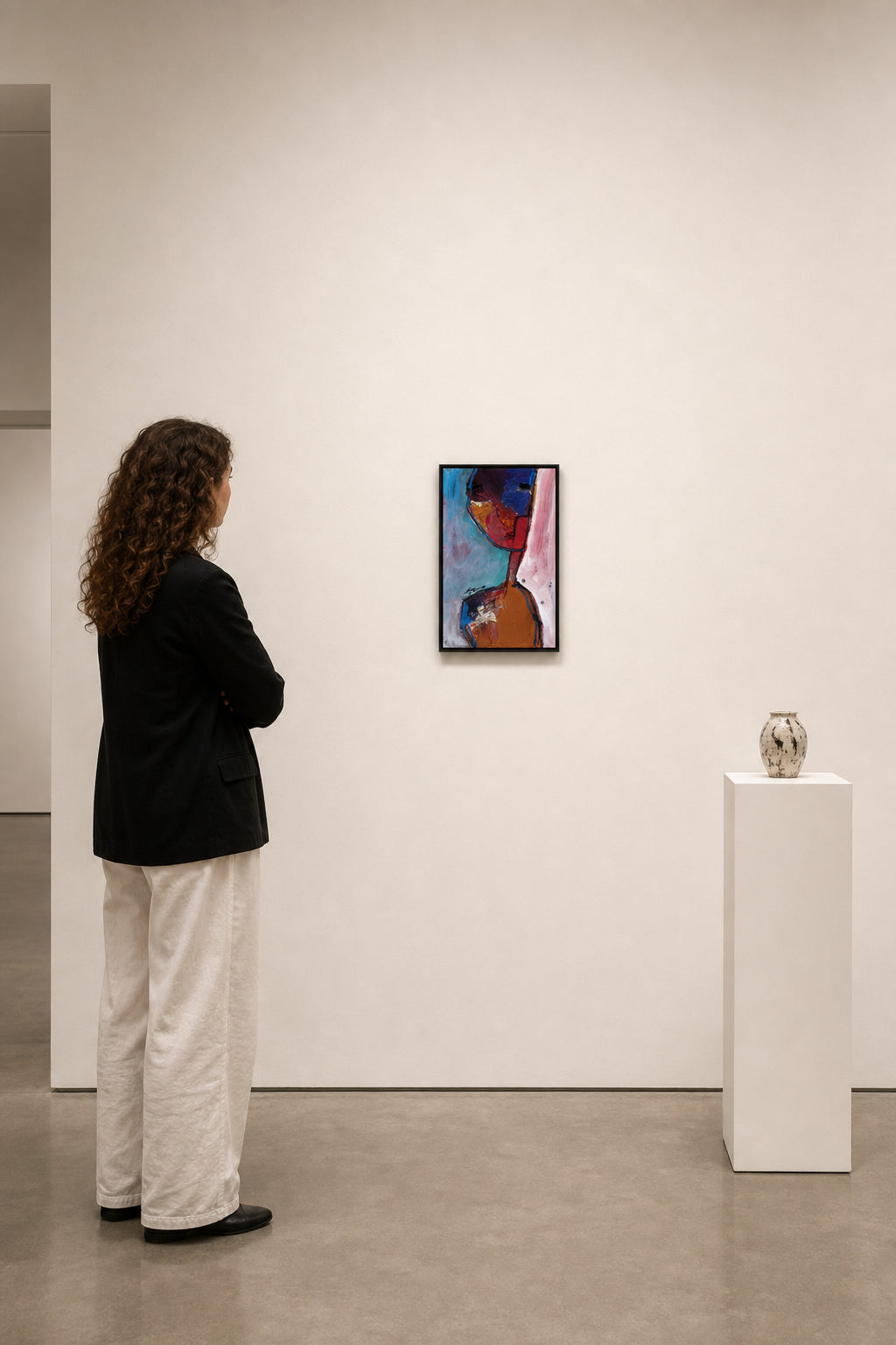 Abstract Female Figure in Profile - shown to scale