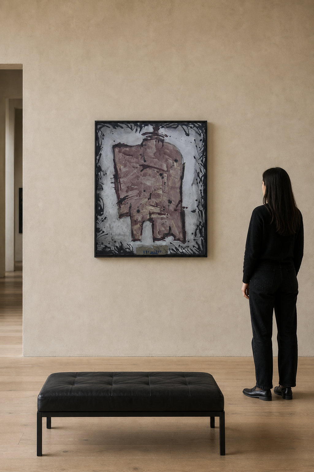 Abstract Figure with Dark Border - shown to scale