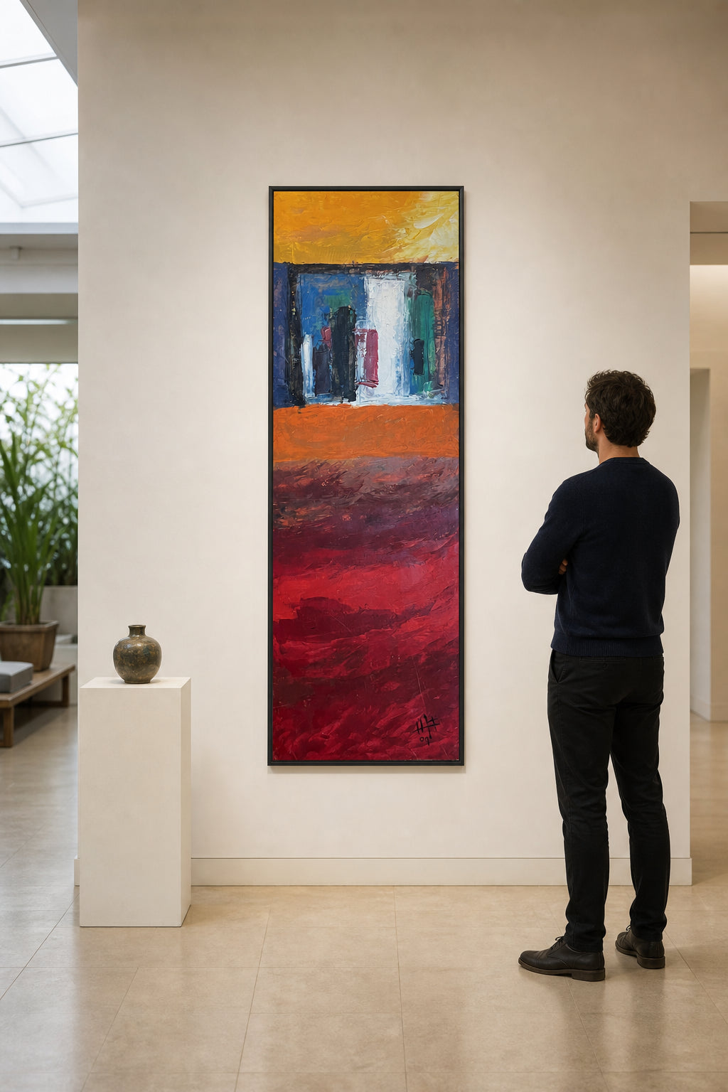 Bold Abstract Color Block Composition - shown to scale
