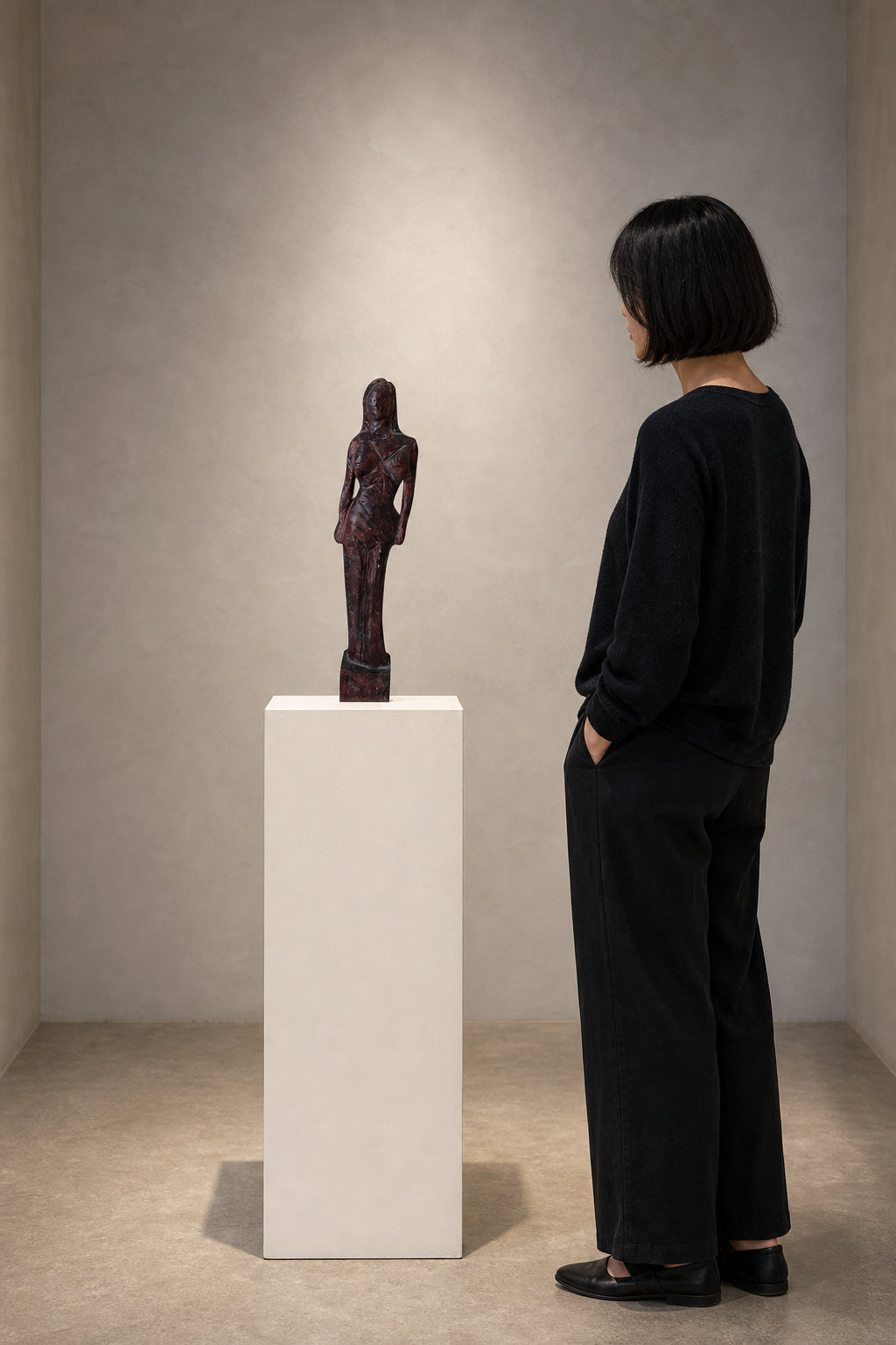 Standing Female Figure Sculpture - shown to scale