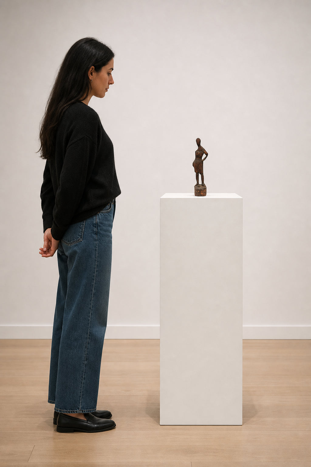 Abstract Standing Female Figure Sculpture - shown to scale