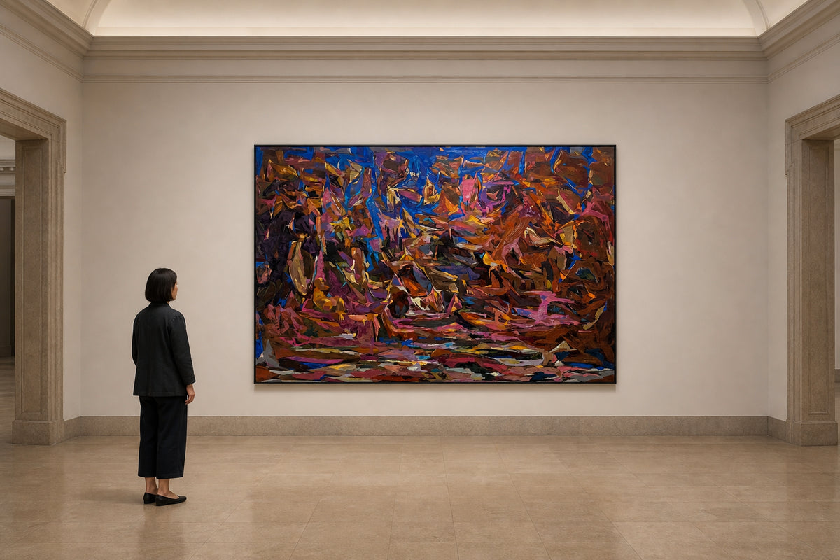 Abstract Fragmented Forms in Warm Tones - shown to scale