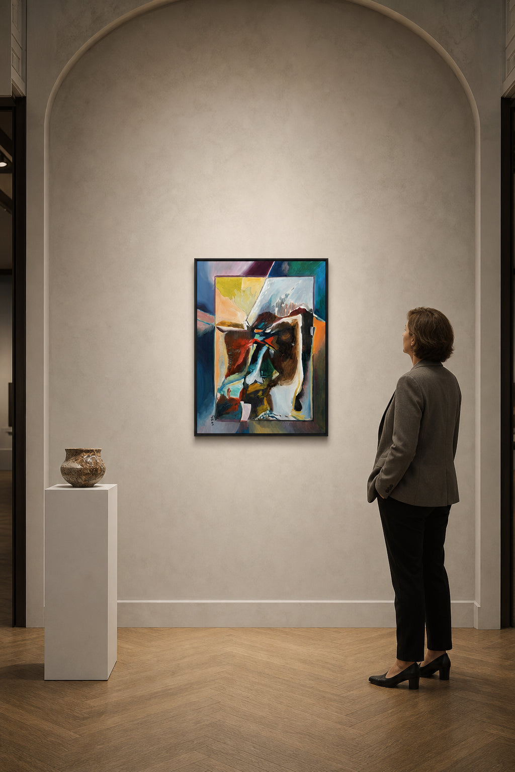 Abstract Figures in Bold Colours - shown to scale