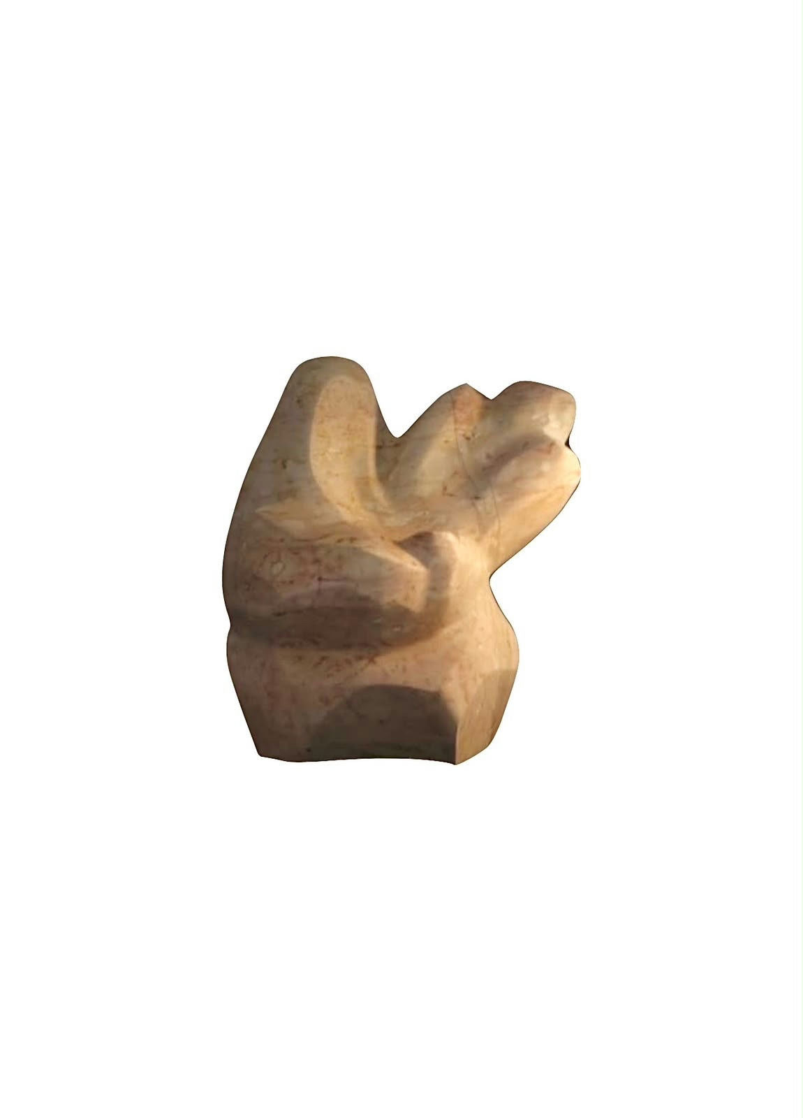 Original Sculptures & Ceramics 'Abstract Marble Figure in Prayer Pose' by Yazan Salman