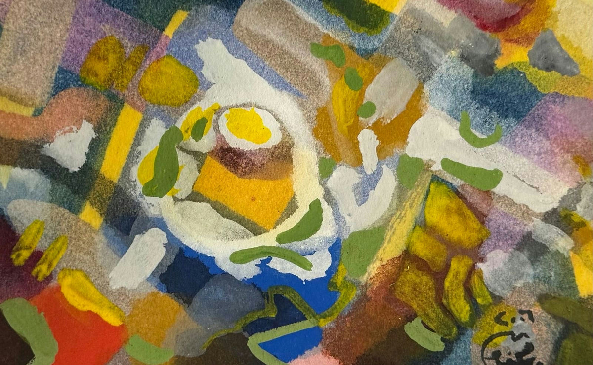 Original Oil 'Abstract Colourful Fragmented Composition' by Mohammad Bushnaq