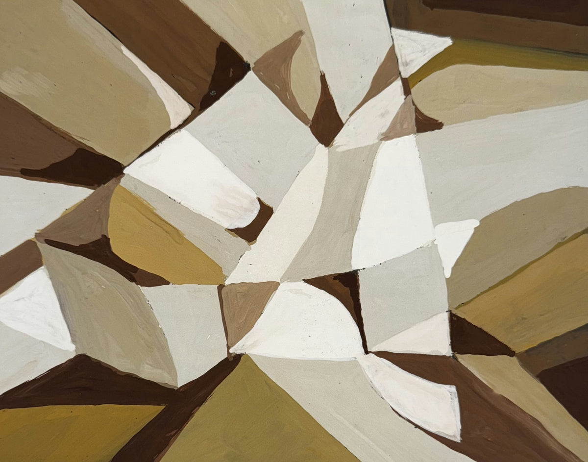 Original Mixed media 'Abstract Geometric Shapes in Earth Tones' by Mohammad Bushnaq