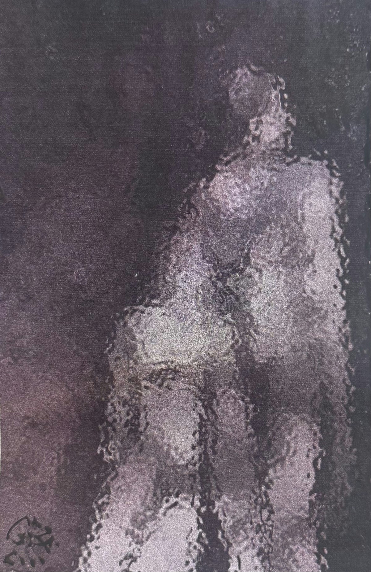 Original Mixed media 'Solitary Standing Figure in Dark' by Mohammad Bushnaq