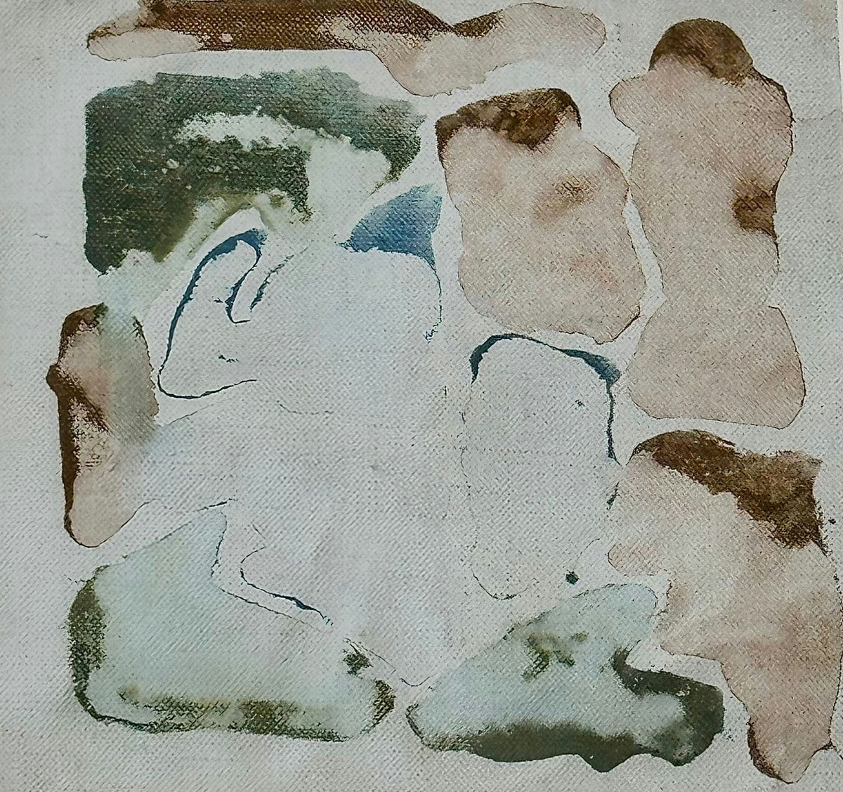 Original Oil 'Abstract Figure Study on Canvas' by Mohammad Bushnaq