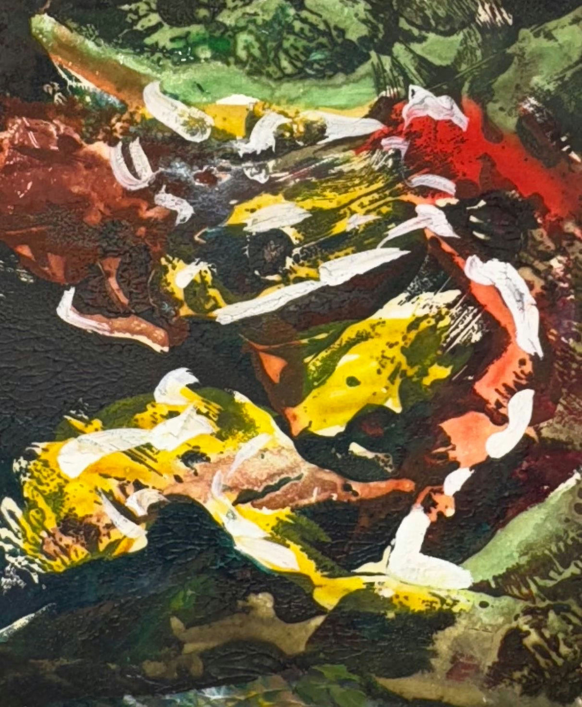 Original Mixed media 'Abstract Mixed Media Composition' by Mohammad Bushnaq