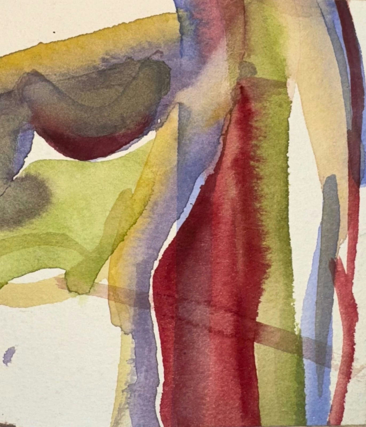 Original Mixed media 'Abstract Figure in Flowing Colour' by Mohammad Bushnaq
