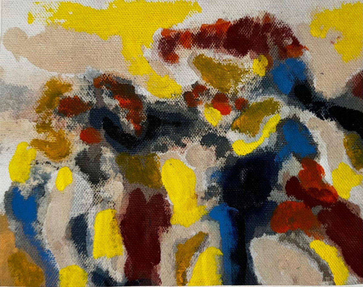 Original Mixed media 'Vivid Abstract Brushstrokes on Paper' by Mohammad Bushnaq