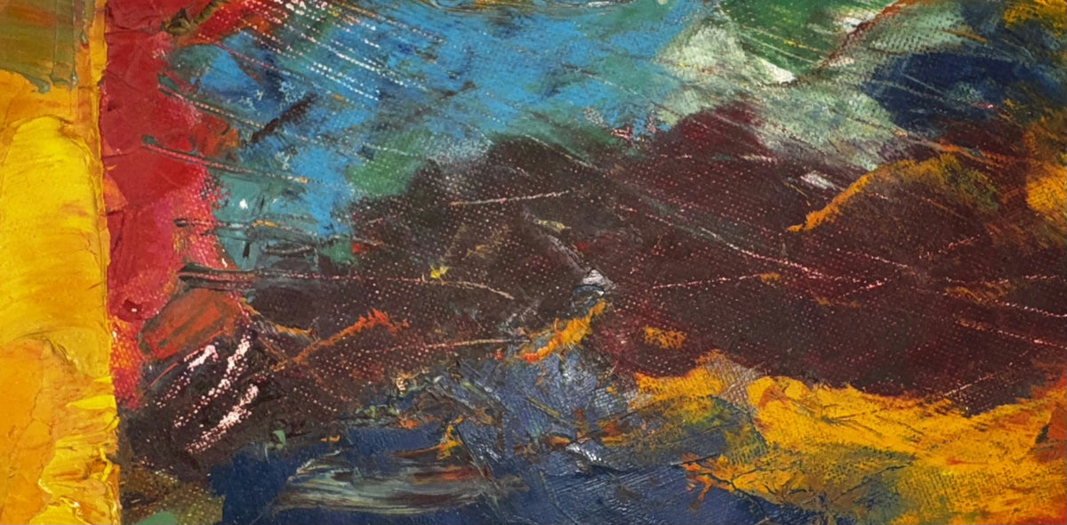 Original Mixed media 'Abstract Mixed Media Layered Color Study' by Mohammad Bushnaq