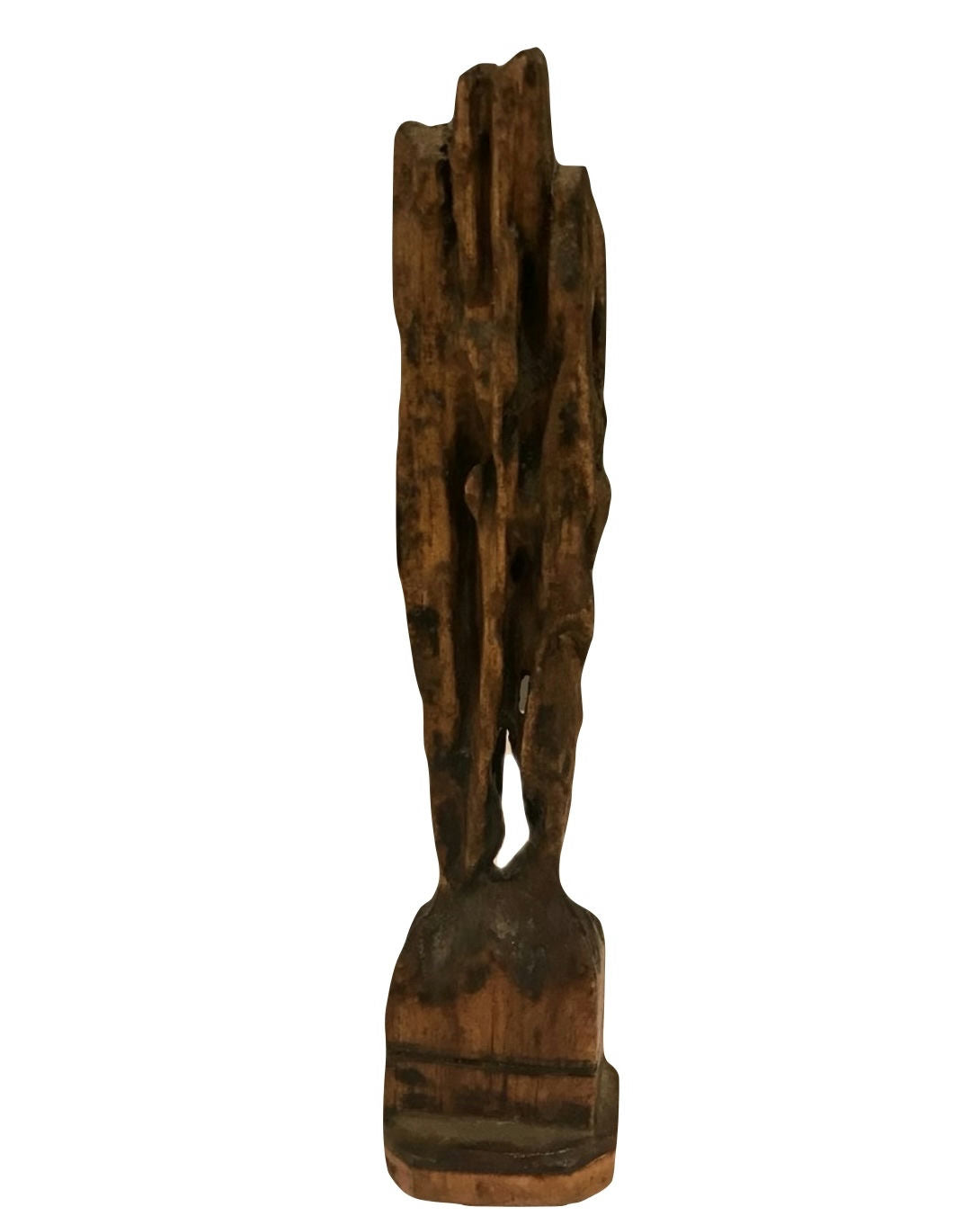 Original Sculptures & Ceramics 'Abstract Tall Carved Wood Sculpture' by Mohammad Bushnaq