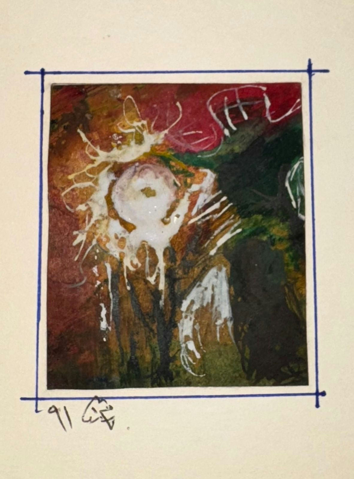 Original Mixed media 'Abstract Floral Form Mixed Media' by Mohammad Bushnaq