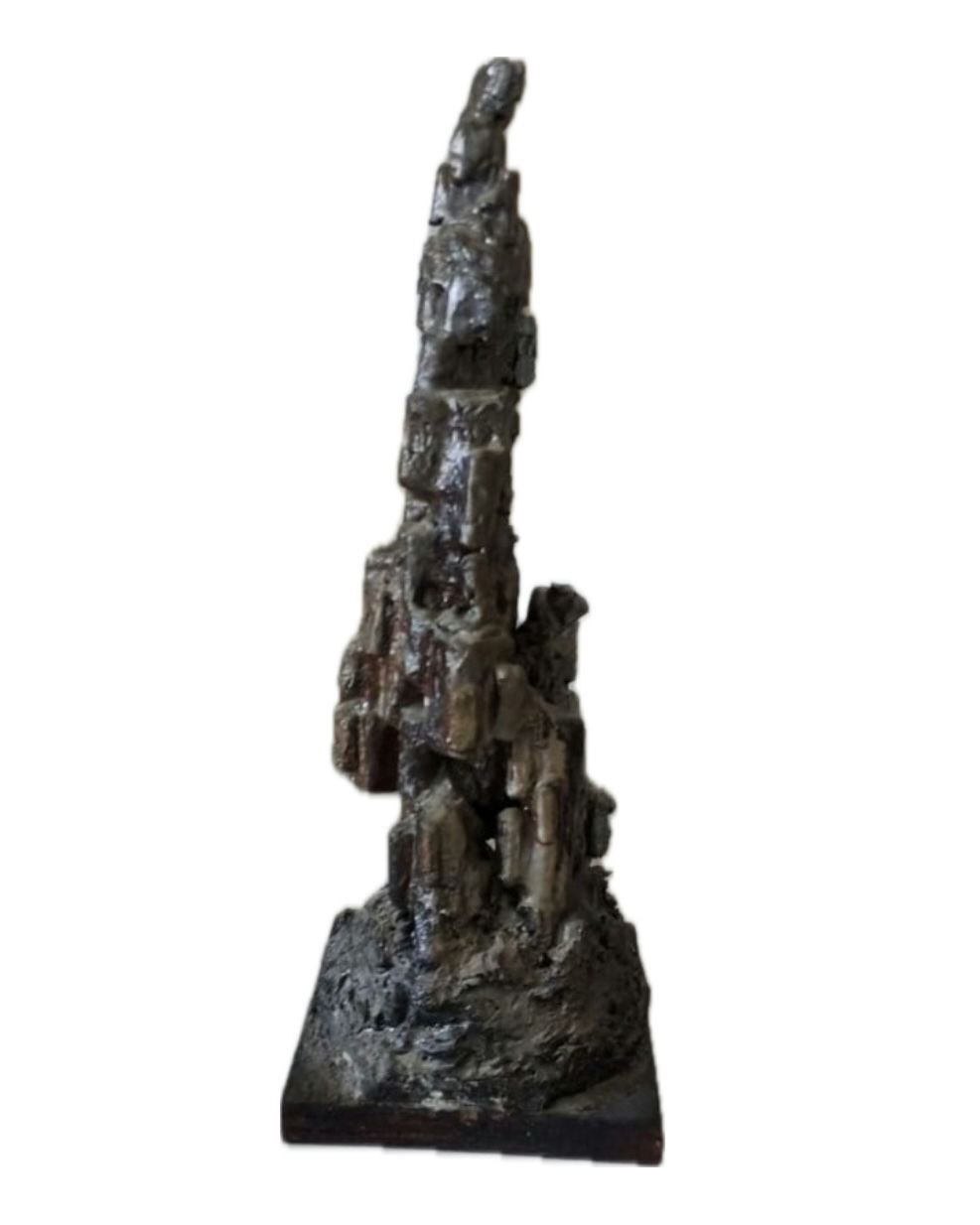 Original Sculptures & Ceramics 'Dark Vertical Rock Formation Sculpture' by Mohammad Bushnaq