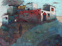 Sameh AlBanani — Oil on board , 90 × 90 cm (representative image)