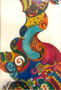 Israa AlHussein — Mixed media on paper , 14 × 20 cm (representative image)