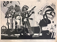 Ayman Kadri — Woodcut, 70 × 70 cm (representative image)