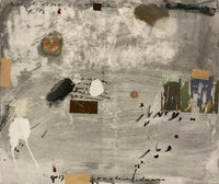 Hassan Bourkia — Mixed media on canvas , 140 × 140 cm (representative image)