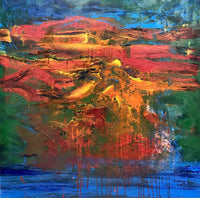 Taha Ashmawi — Mixed media on canvas , 150 × 150 cm (representative image)