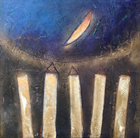 Ahmad Saqr — Mixed media on canvas , 130 × 155 cm (representative image)